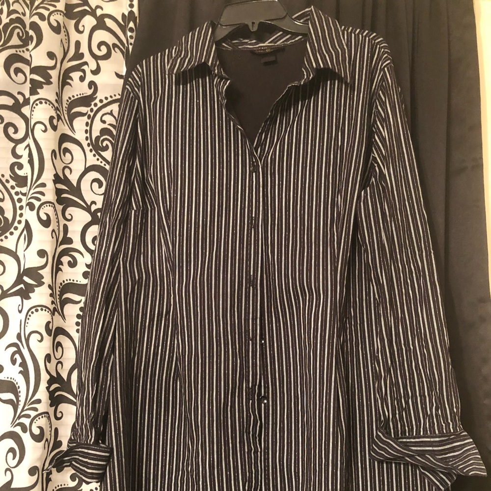 Ashley Stewart Black and Glitter Blouse